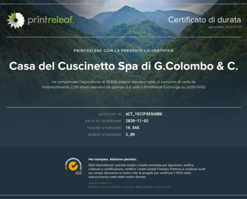 Certificato Printreleaf